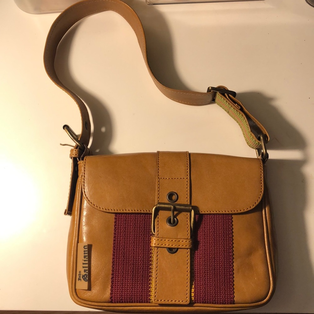 •John Galliano authentic buckle handbag•